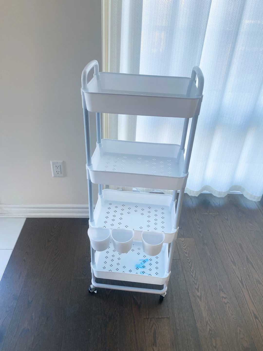 White 4-Tier Rolling Storage Cart - photo 2