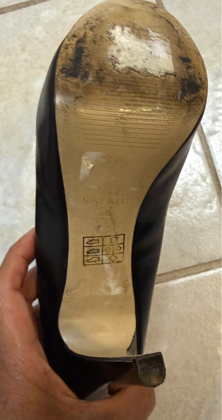 Nine West Black Peep-Toe Heels Size 8M - photo 5
