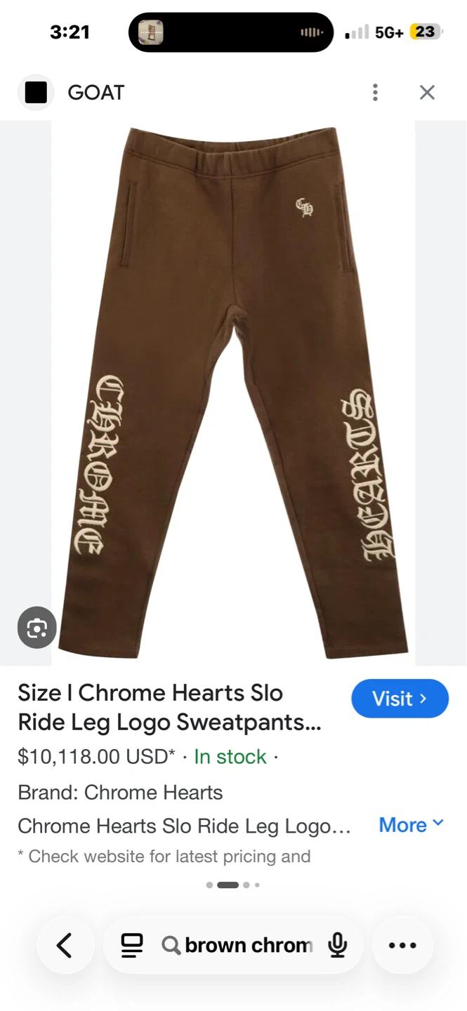 Chrome Hearts Sweatpants Size Medium Brown - photo 2