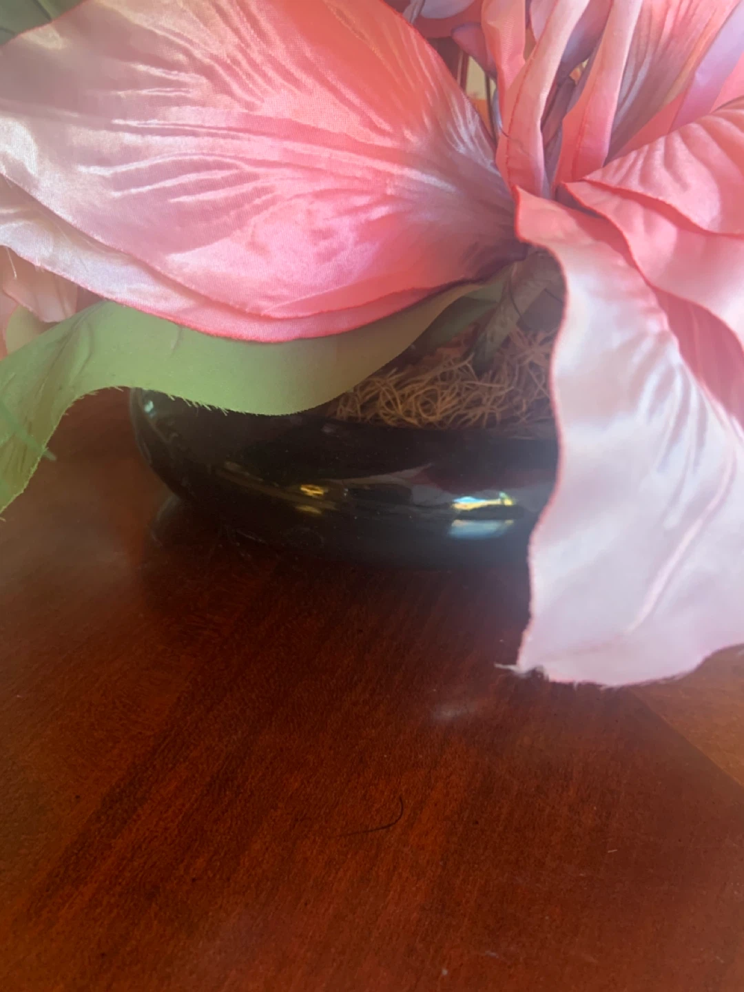 Pink Floral Arrangement in Black Vase - photo 5