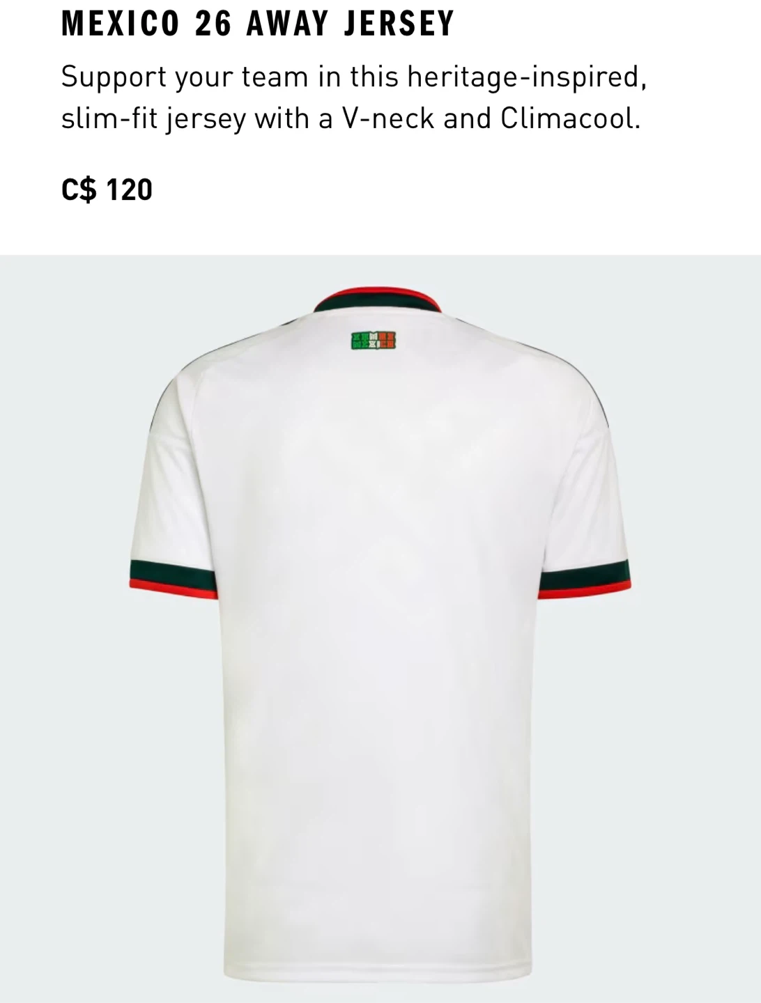 Adidas Mexico 26 Away Jersey - M and XS available - photo 2