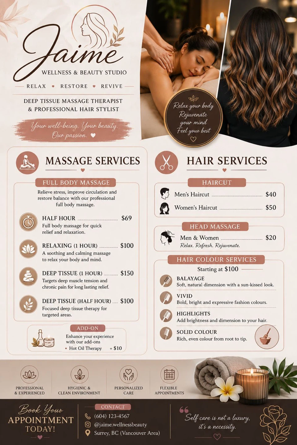 Jaime Wellness & Beauty Studio Services
