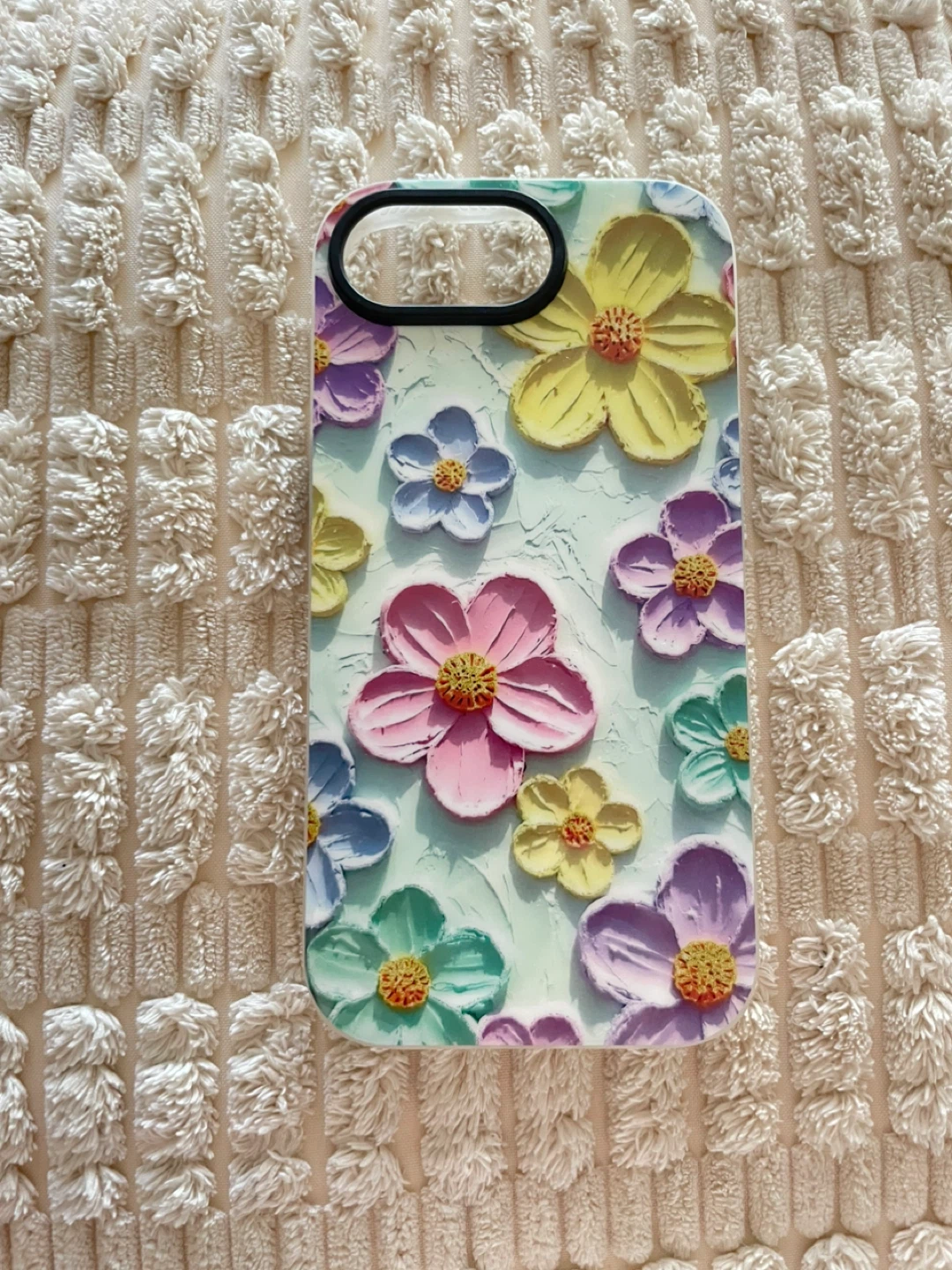 iPhone Case with Raised Flowers Design
