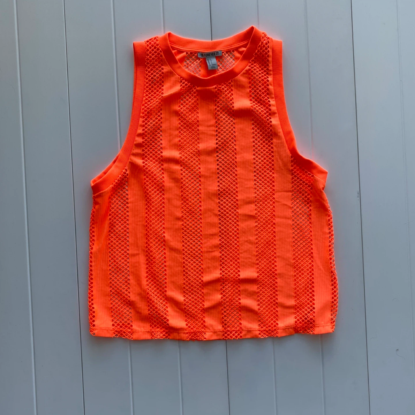 Neon Orange Fishnet Tank Top ⚽️ - photo 2
