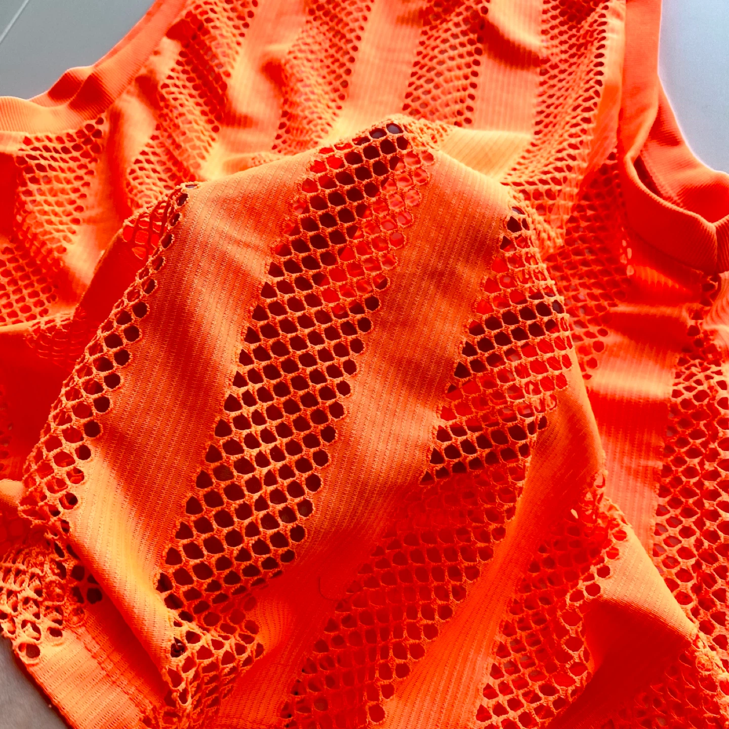 Neon Orange Fishnet Tank Top ⚽️ - photo 4