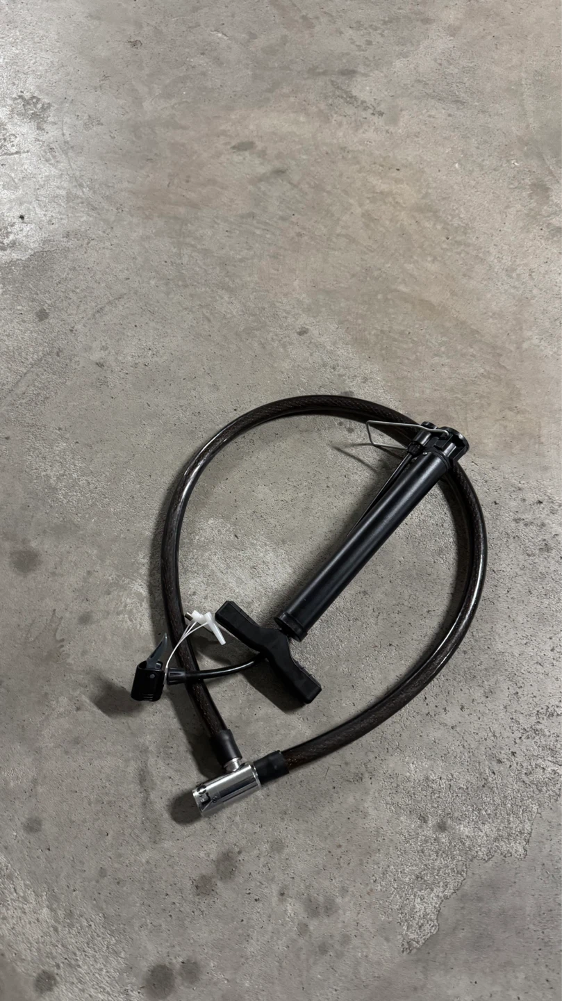 Black Bicycle Cable Lock with Pump