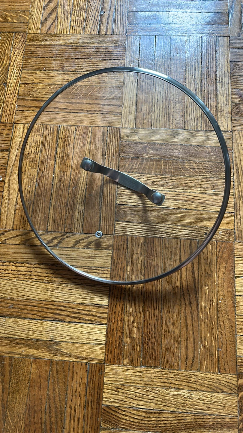 Glass Pot Lid  10” with Metal Handle