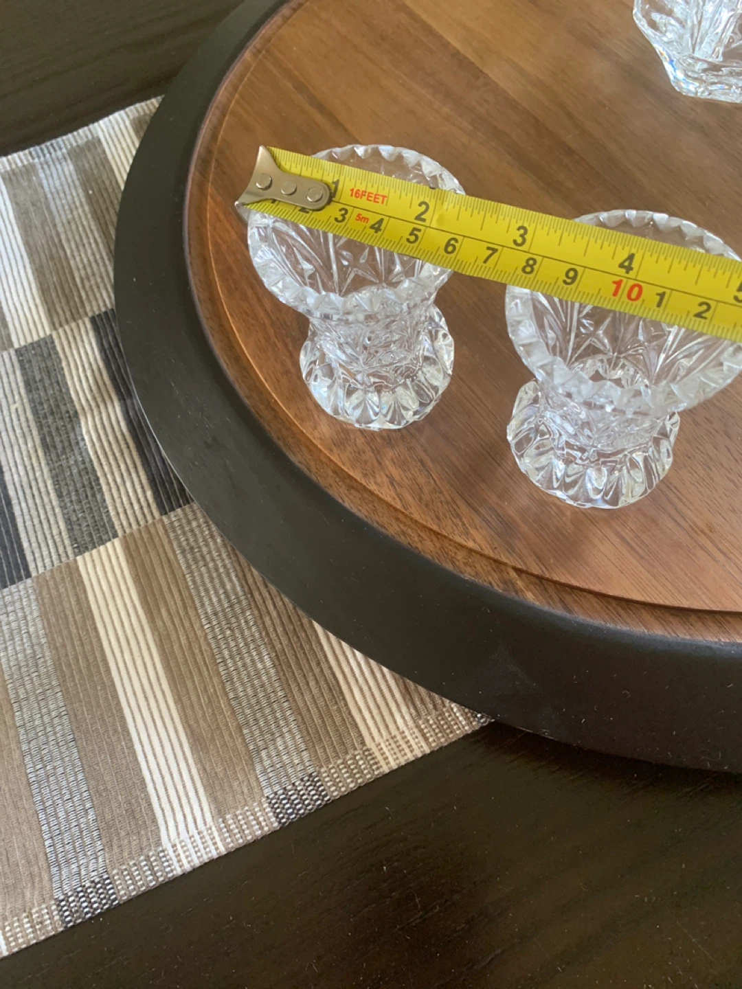 Pin wheel Set of 2 Crystal Bud Vases, candlestick holders. - photo 2