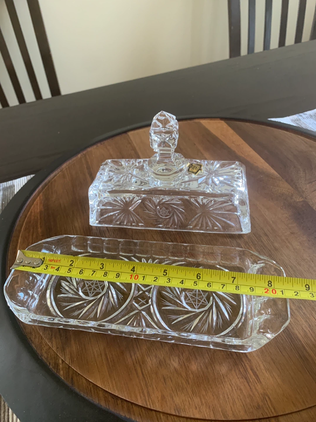 Pin wheel Crystal Butter Dish with Lid - photo 4