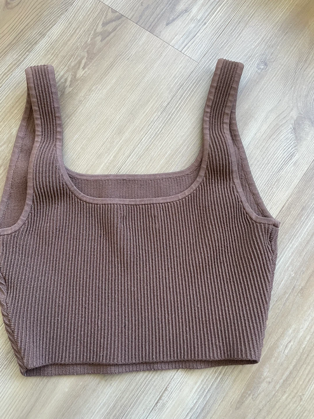 Babaton Brown Ribbed Tank Top - Size S - photo 2