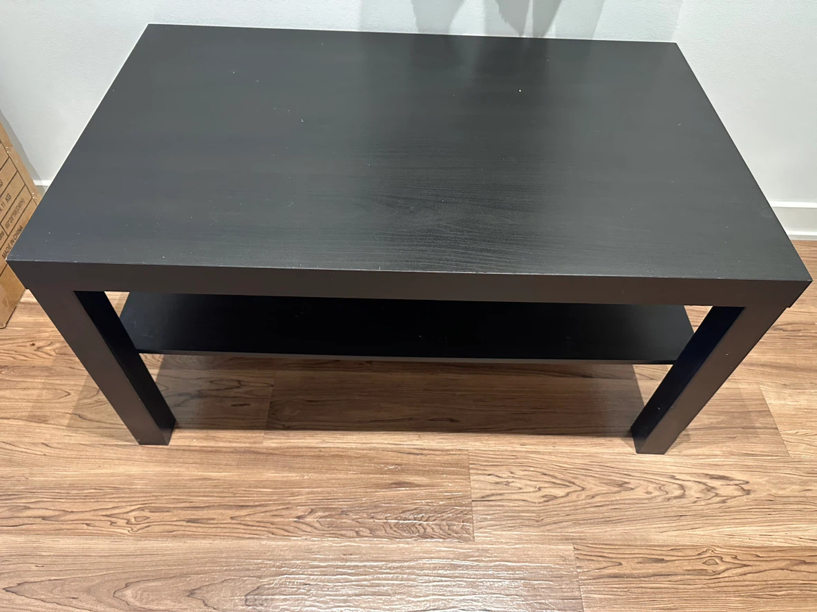 Black Coffee Table with Shelf