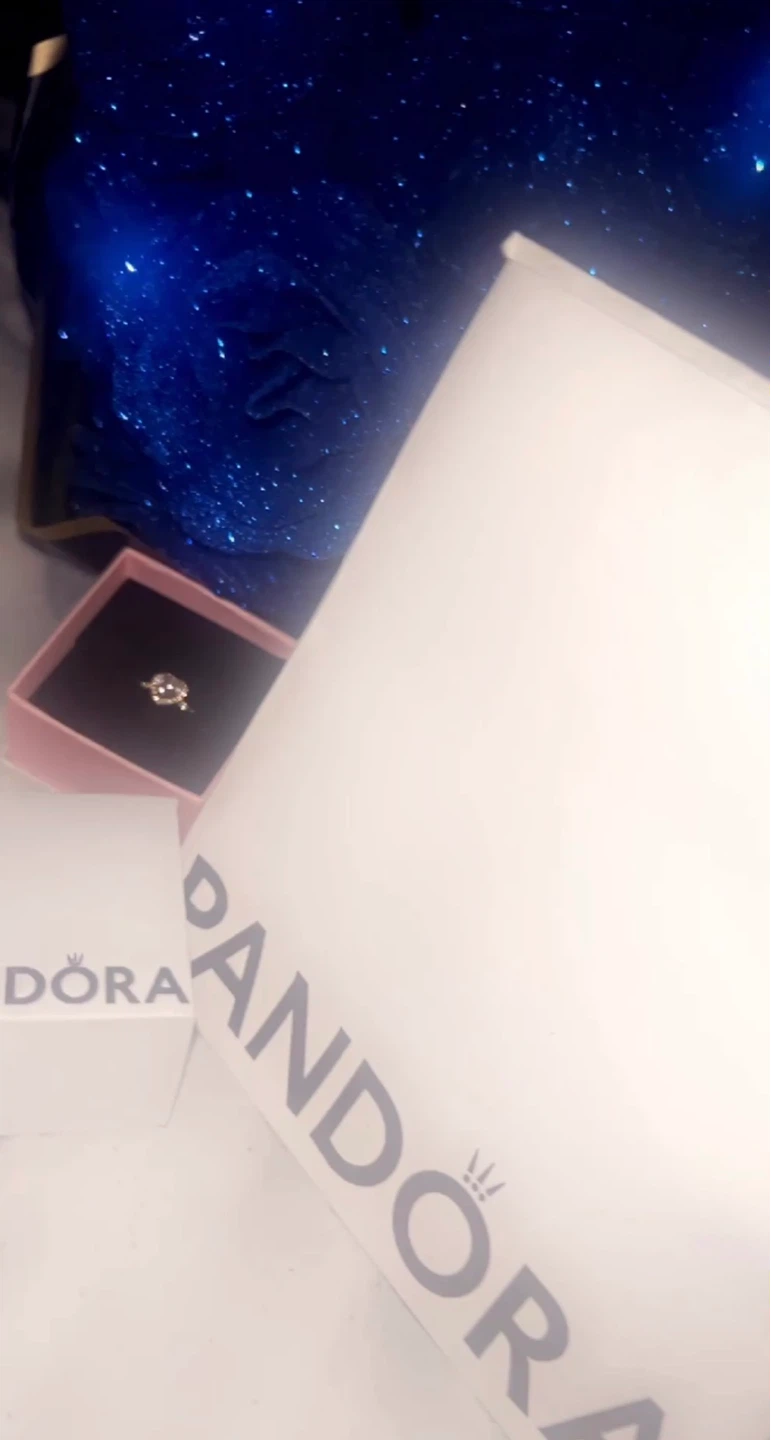 Pandora Heart Ring and blue glitter flowers - photo 3