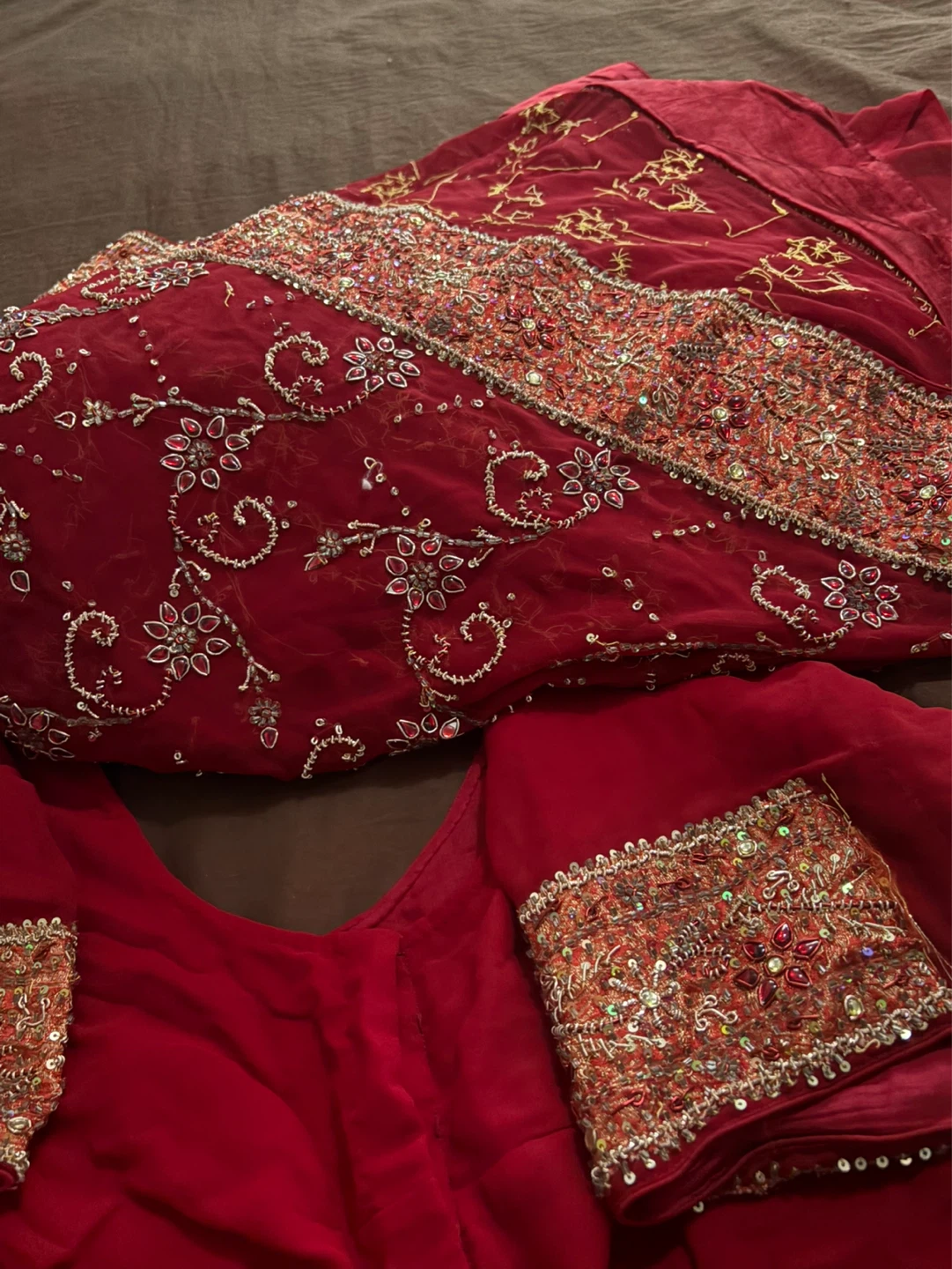 Red Embroidered Dress