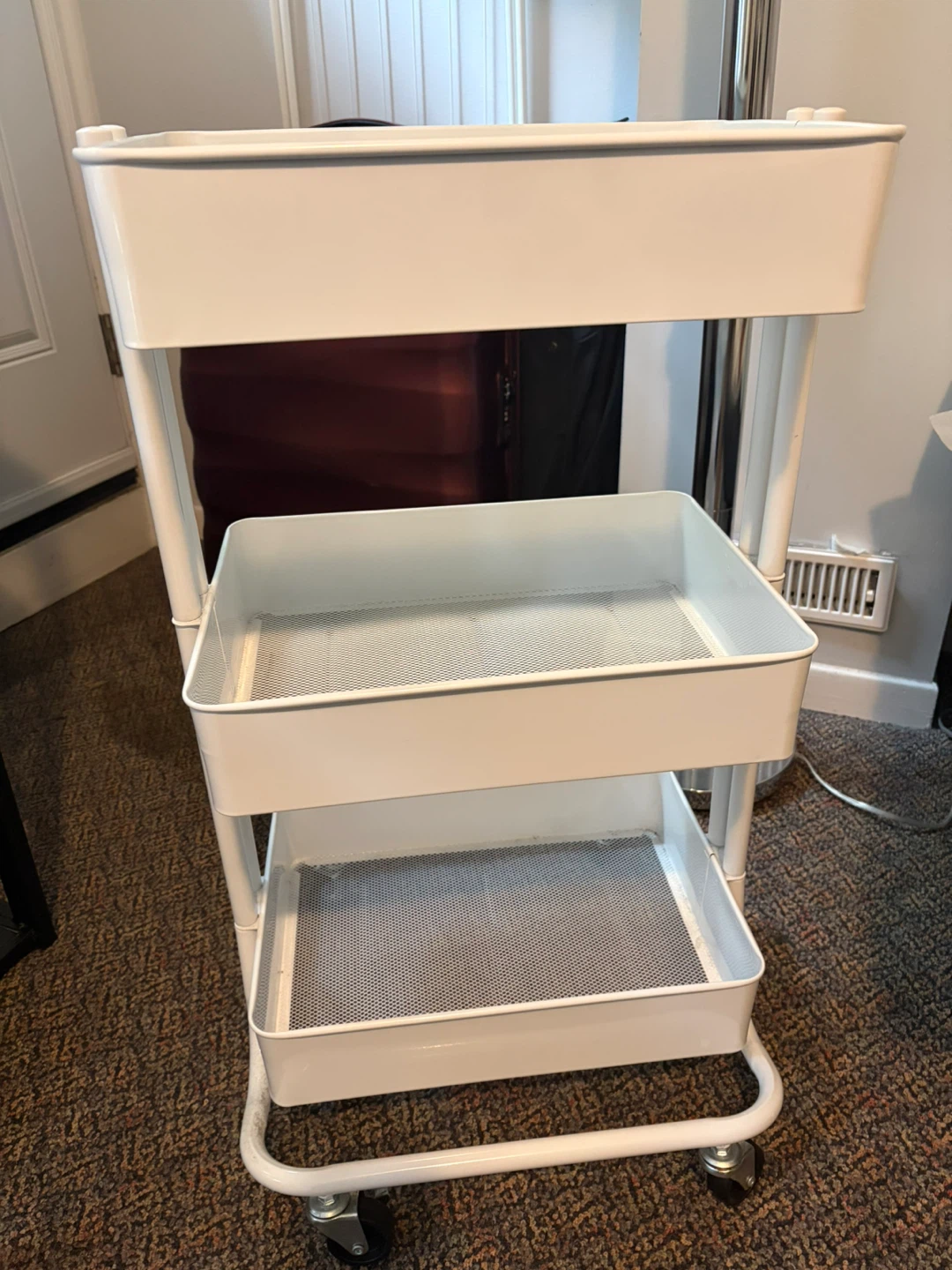 White 3-Tier Rolling Storage Cart - photo 4