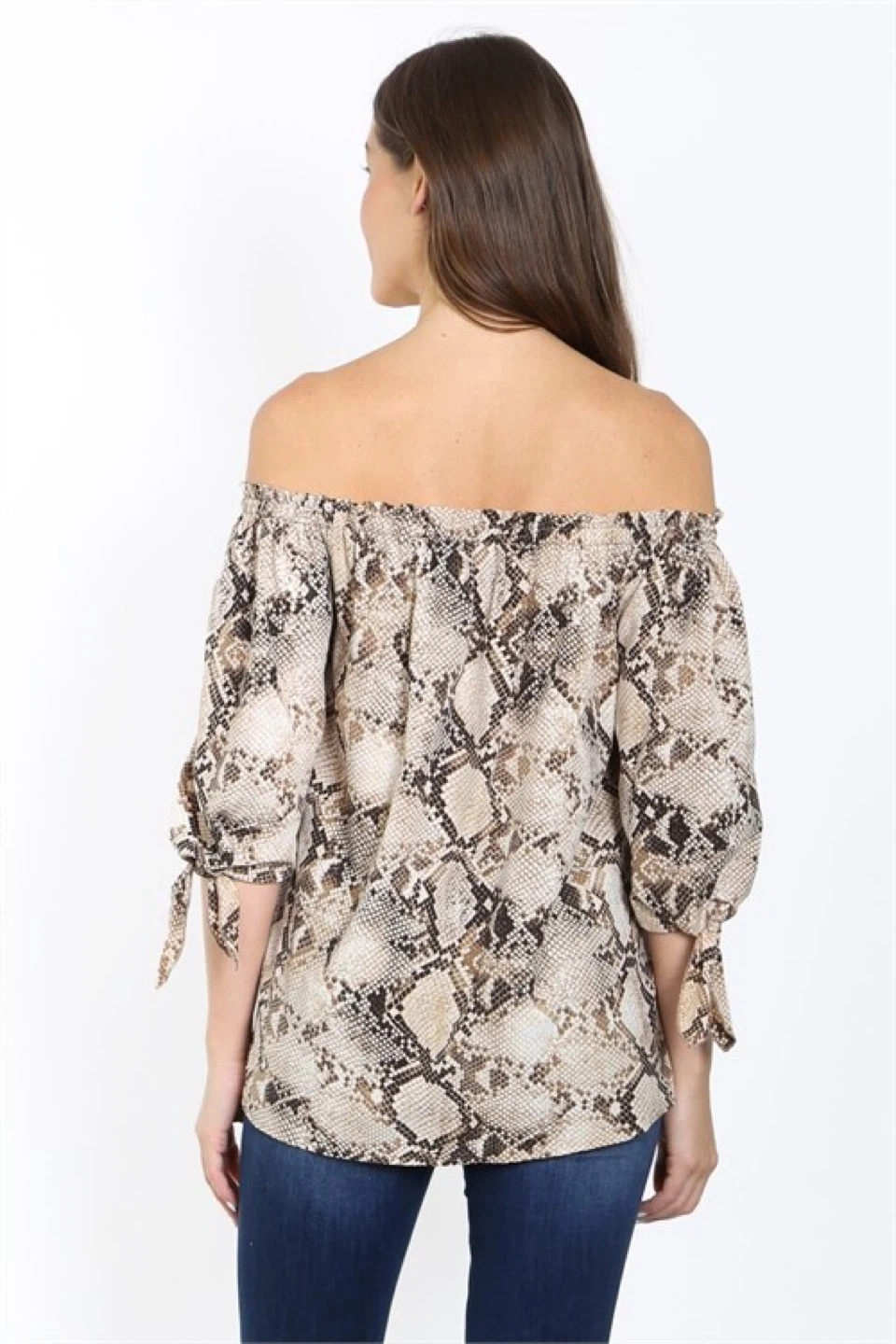 Women's Off-the-Shoulder Snake Print Blouse ⚽️ - photo 3
