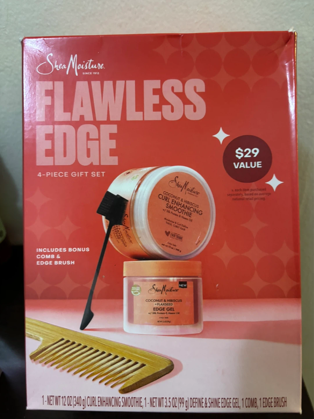 NEW-Shea Moisture Flawless Edge 4-Piece Gift Set