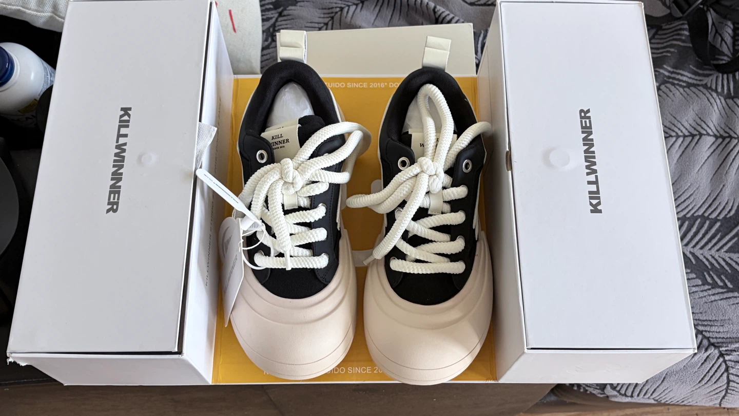 KILLWINNER Black & Cream Lace-Up Sneakers - photo 4