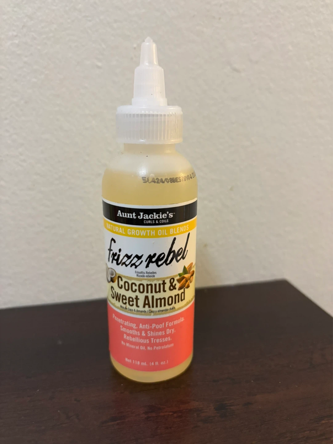 NEW-Aunt Jackie's Frizz Rebel Coconut & Sweet Almond Oil 4 fl oz
