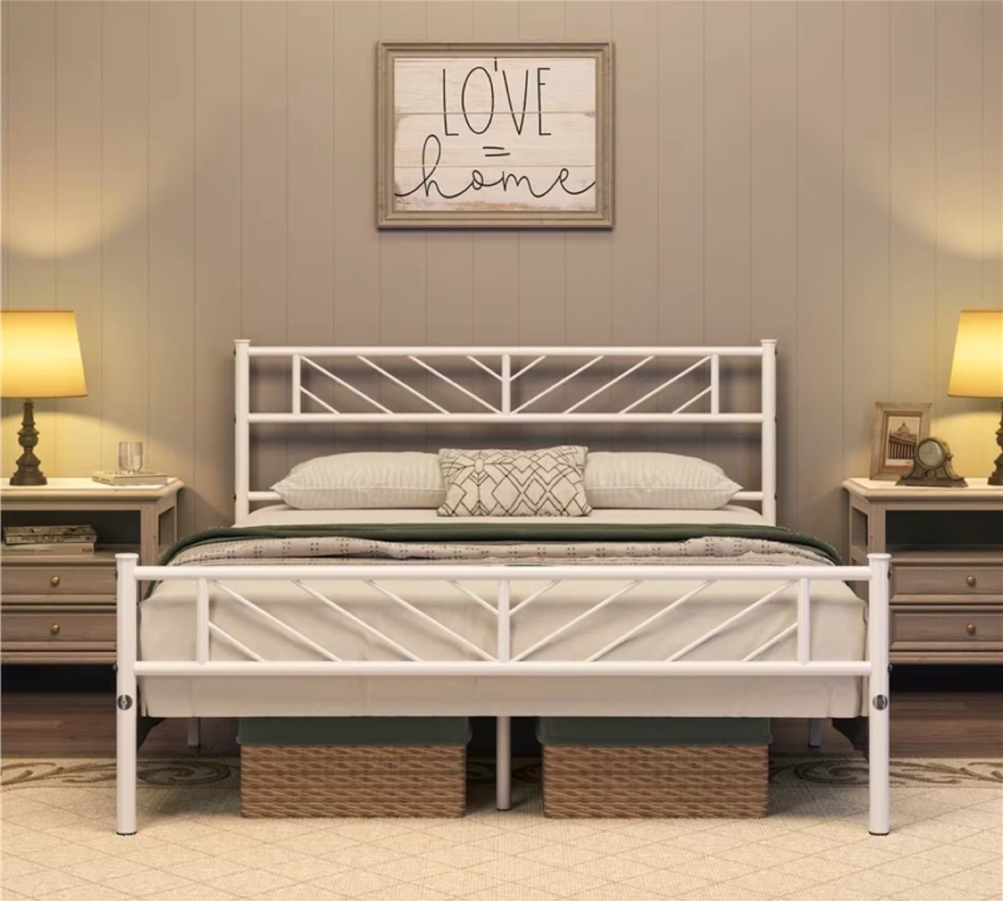 Brand New Metal Queen Bedframe with mattress