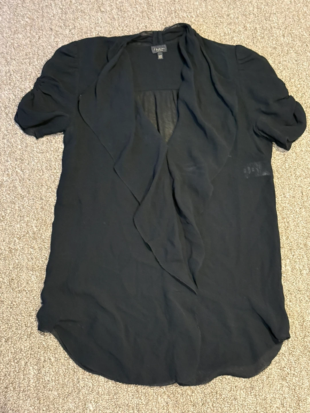 COS Black Gathered Neck Blouse - Size CA 8 - photo 4