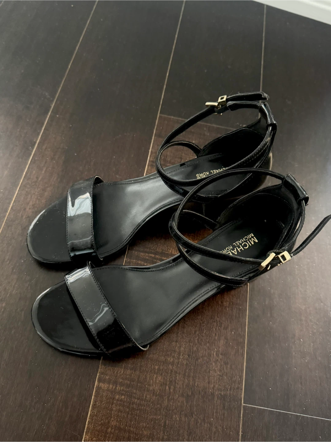 Michael Kors Black Patent Ankle Strap Heels - photo 2