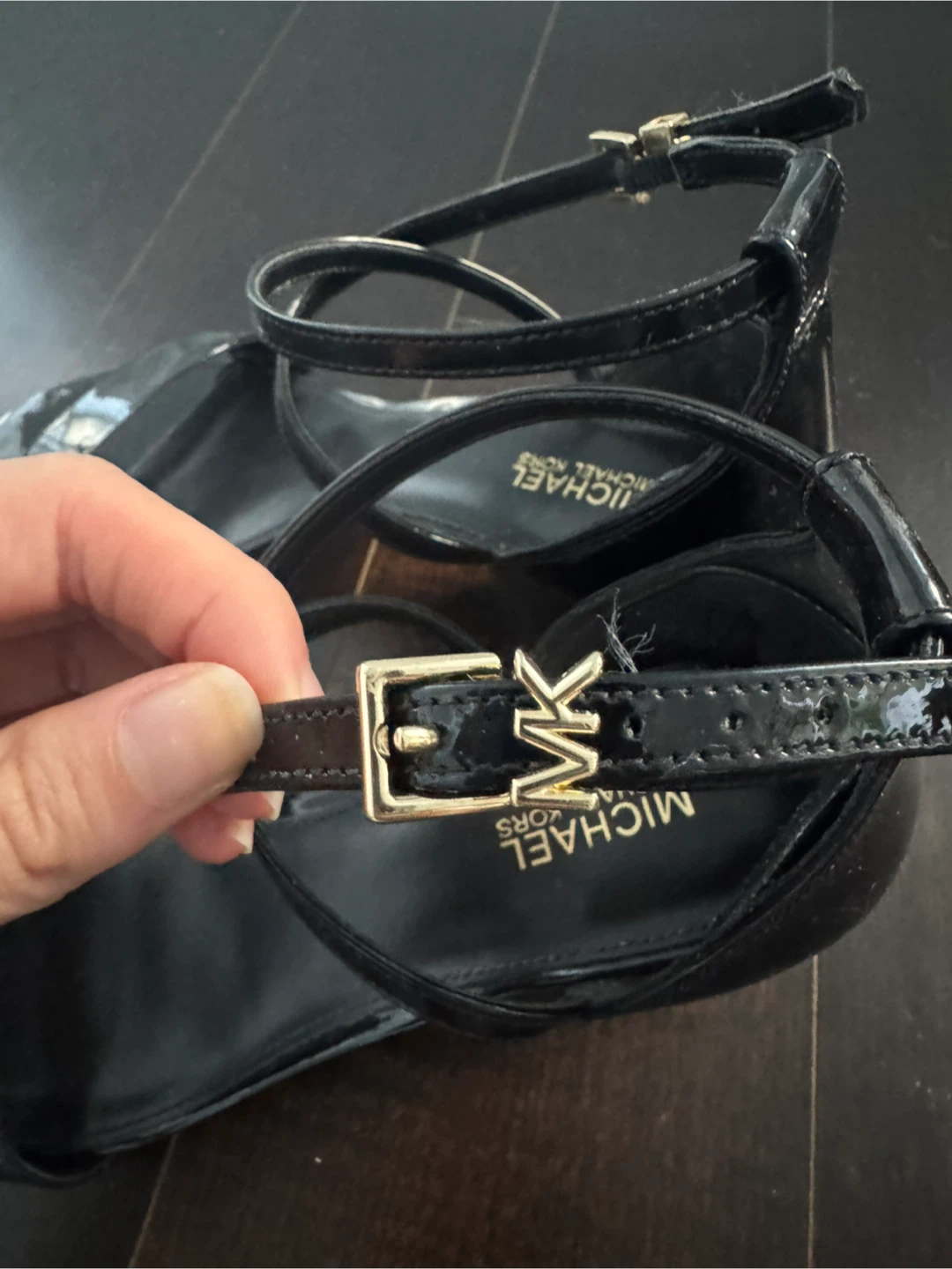 Michael Kors Black Patent Ankle Strap Heels - photo 3