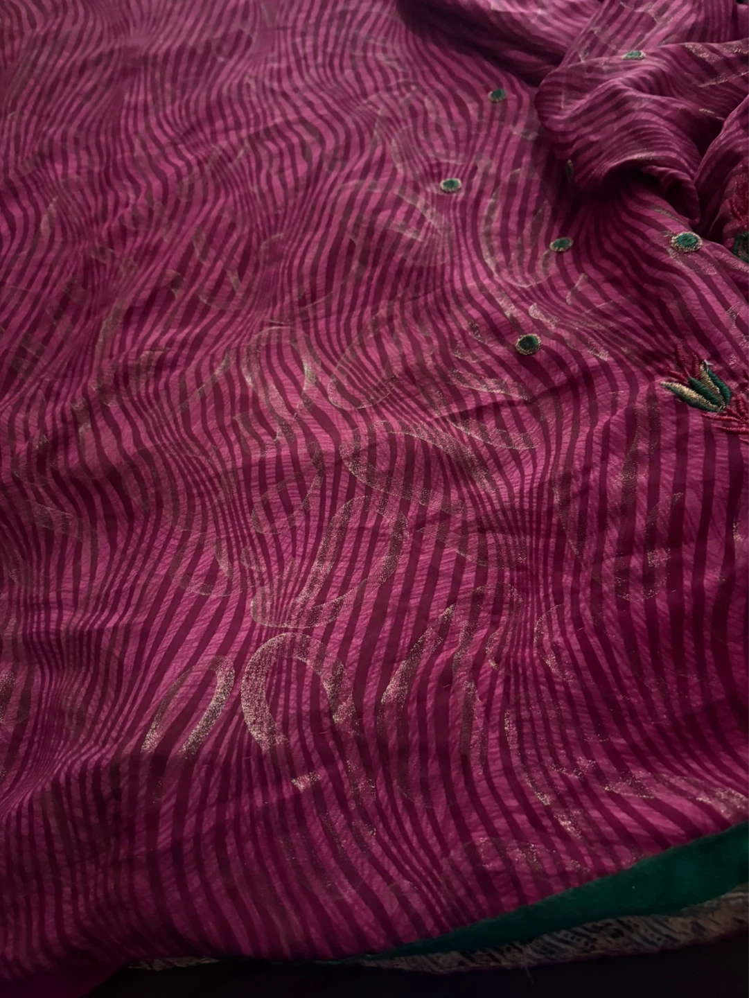 Pink Embroidered Sari - photo 3