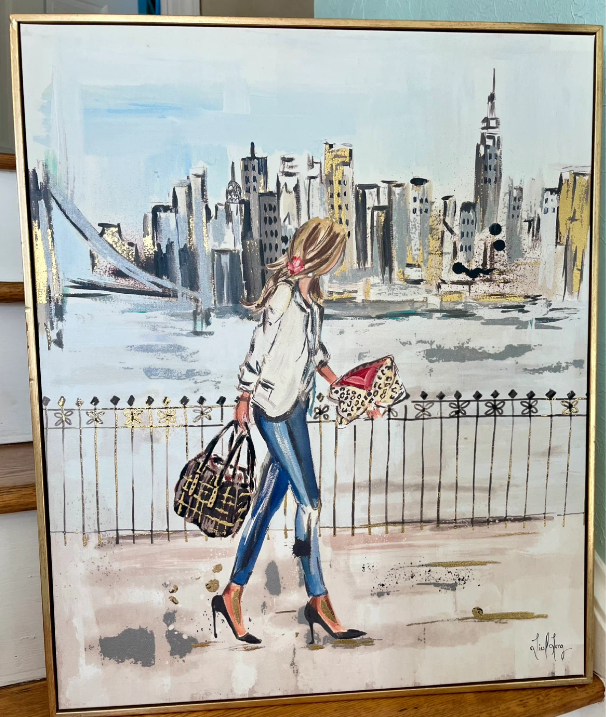 VERY LARGE LOVELY CHIC CANVAS