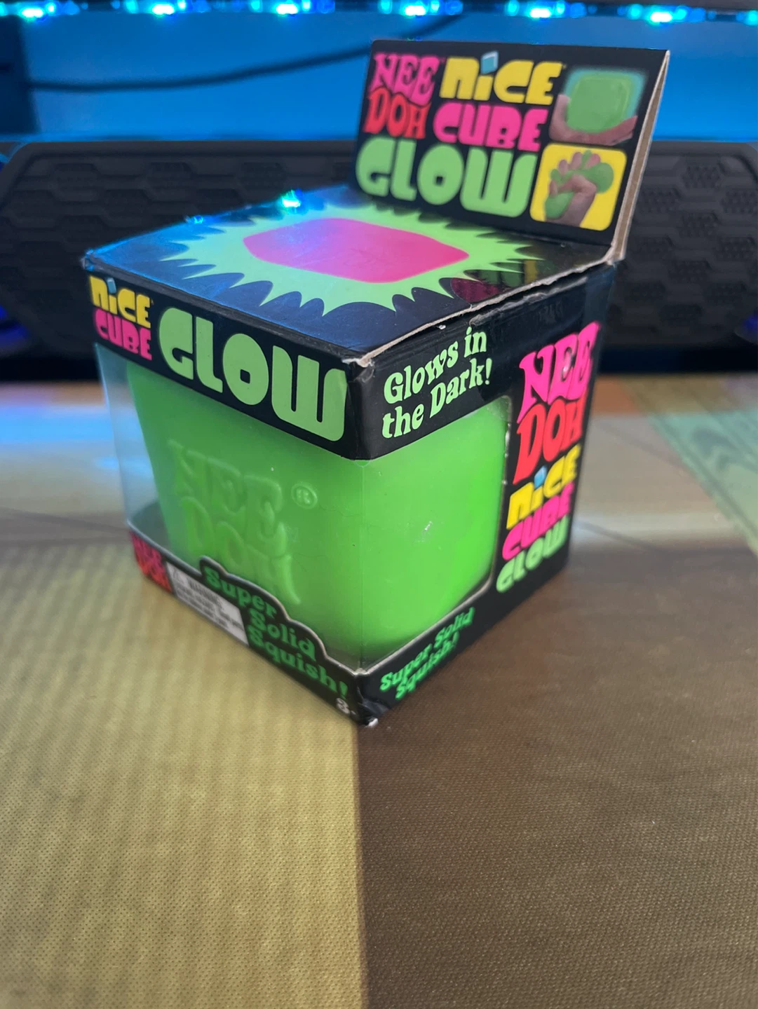 Nee Doh Cube Glow Super Solid Squish Toy - photo 3