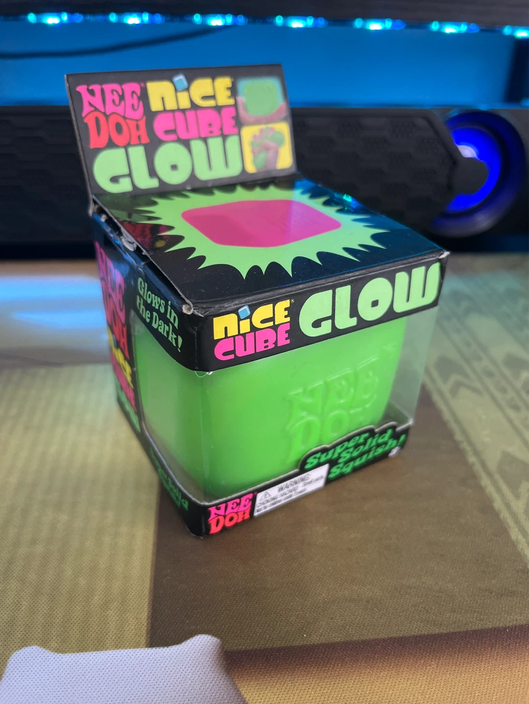Nee Doh Cube Glow Super Solid Squish Toy
