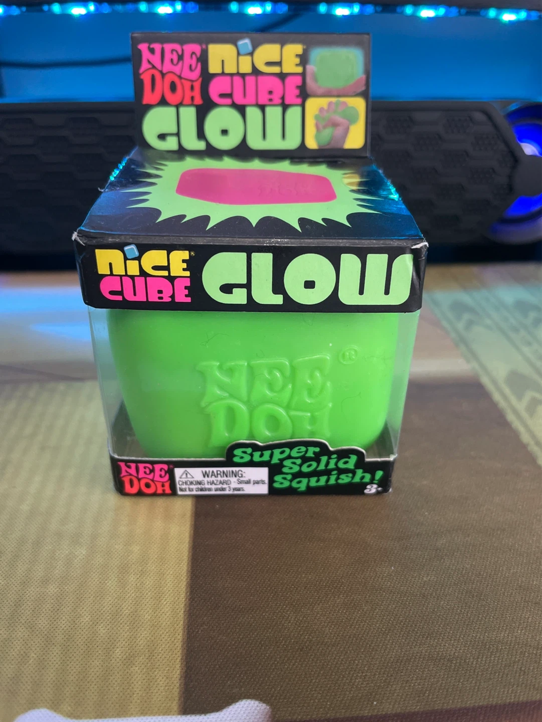 Nee Doh Cube Glow Super Solid Squish Toy - photo 2