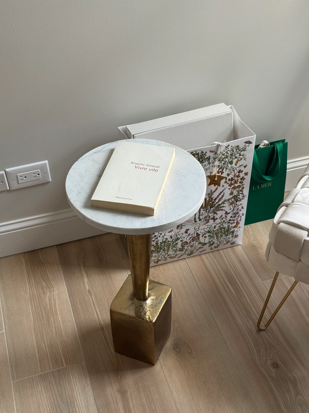 Luxurious White Marble Side Table