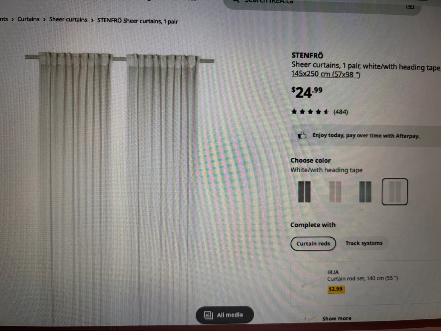 6 white sheer drapes - photo 2