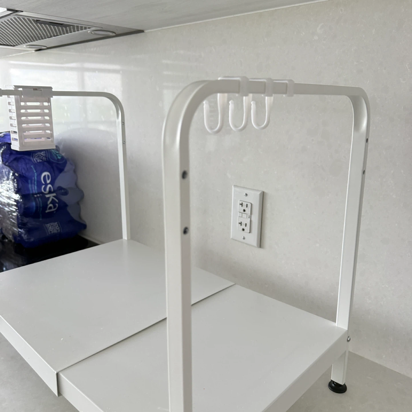 White Metal Kitchen Shelf with accessories - photo 3