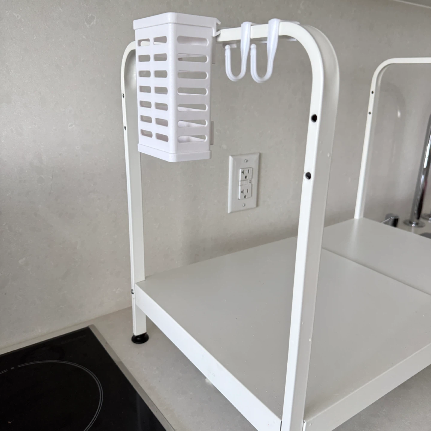 White Metal Kitchen Shelf with accessories - photo 2