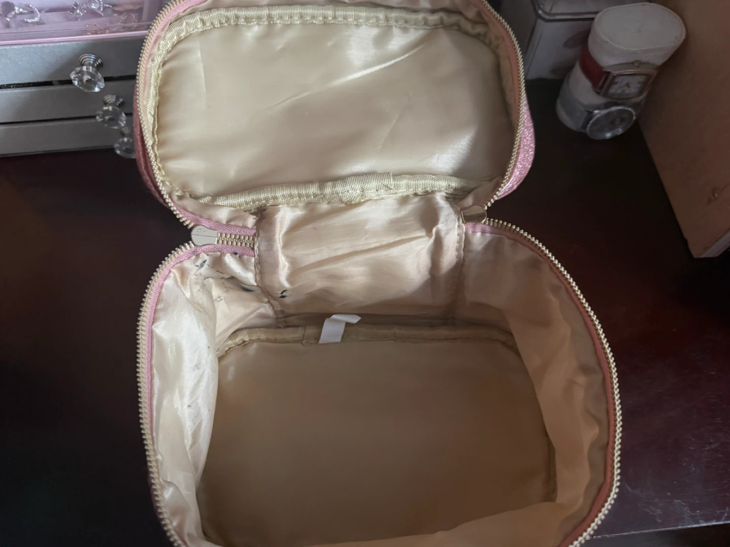 Pink Quilted Glitter Makeup Bag - photo 3