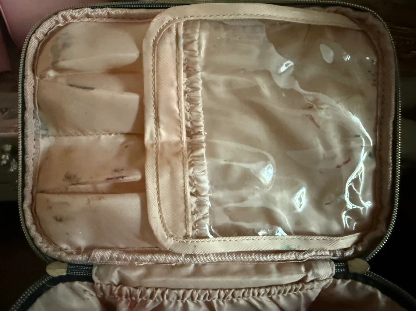 Black Quilted "M" Cosmetic Bag - photo 3