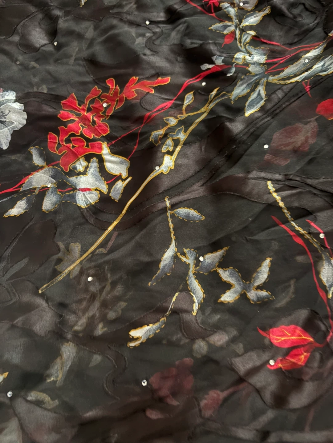 100% Pure Silk Saree with Floral Print