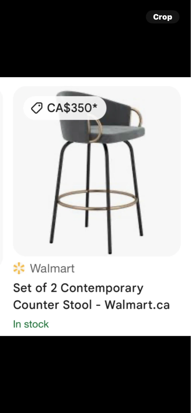 ⚽ Grey Velvet Counter Stools with Gold Accents - photo 3