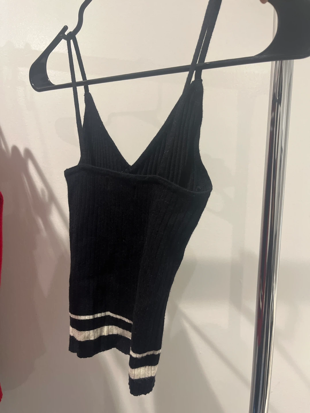 Black Striped Ribbed Camisole Top - photo 2