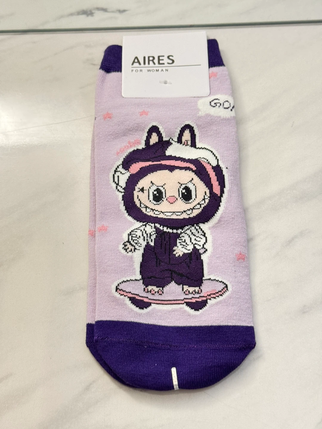 ⚽️AIRES For Woman Socks - Purple Labubu Cartoon Design