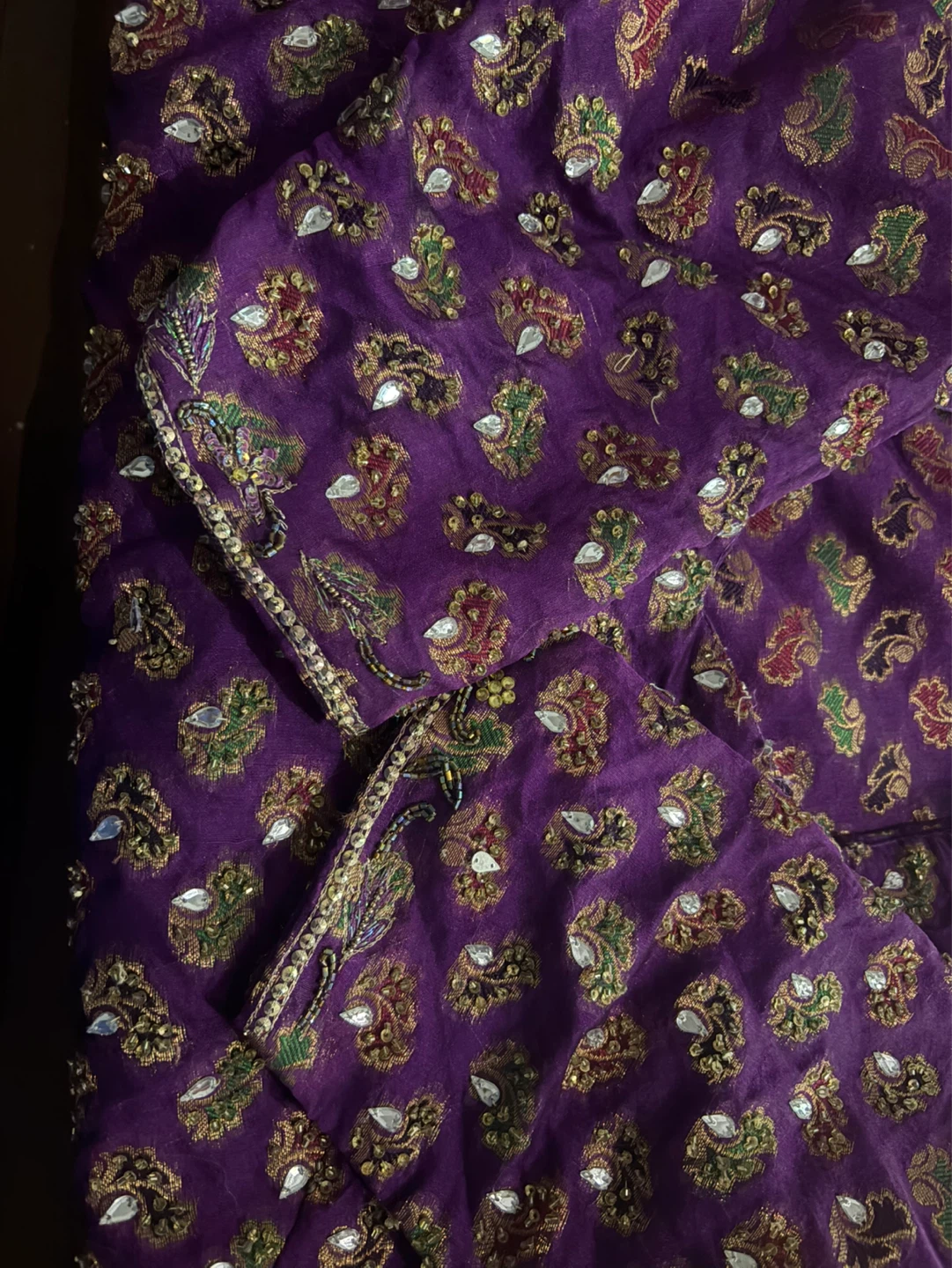 Purple Embroidered Kurti Top