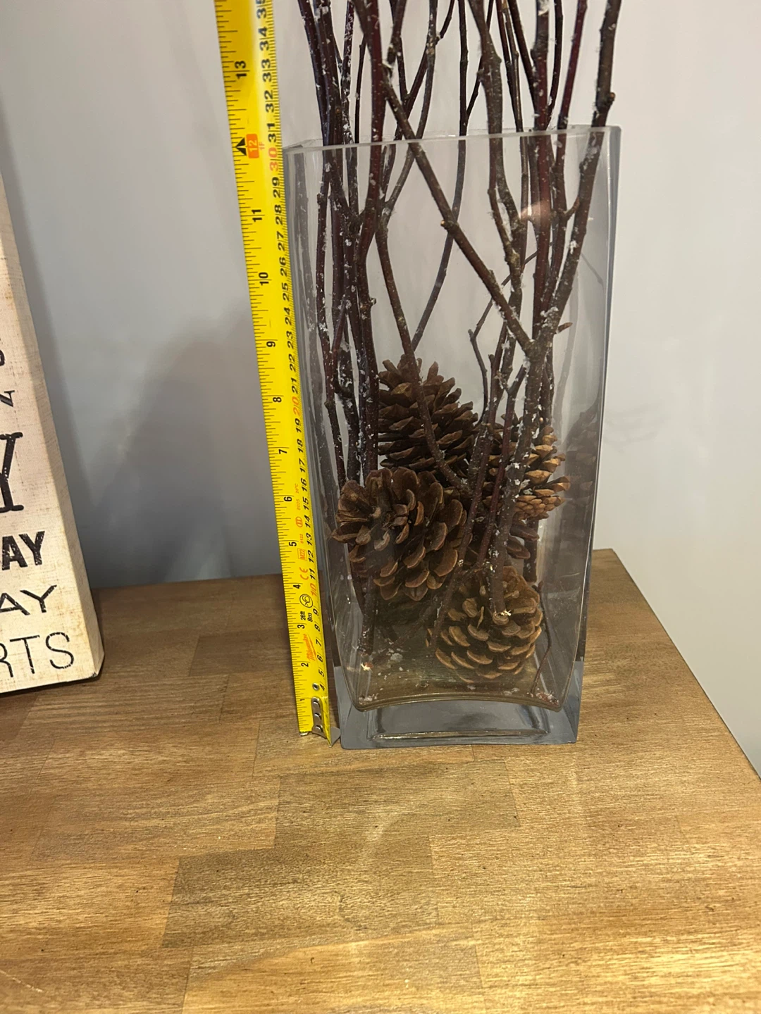 Decorative Branches in Glass Vase with Pinecones - photo 2