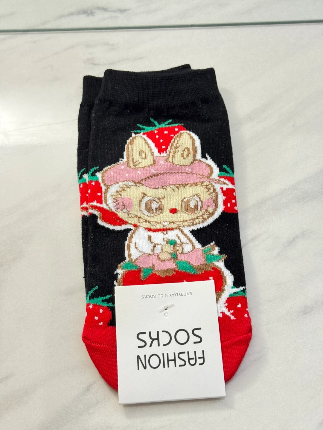 ⚽️Fashion Novelty Socks - Strawberry Labubu Design