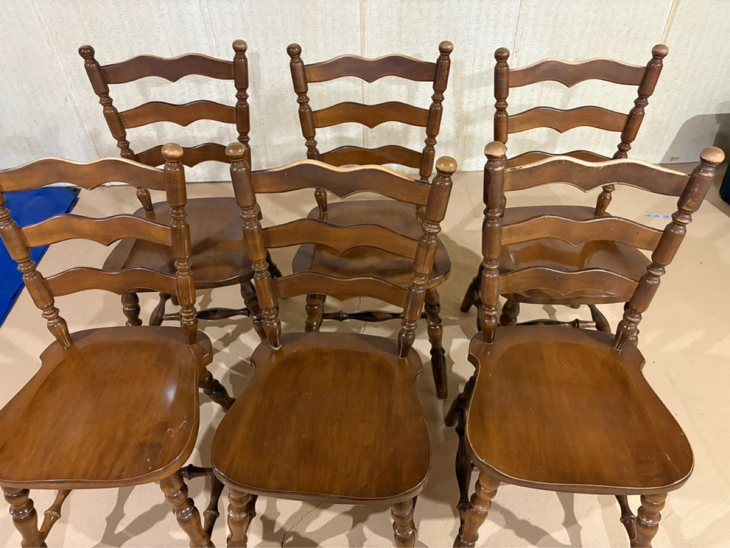 Set of 6 Wooden Dining Chairs