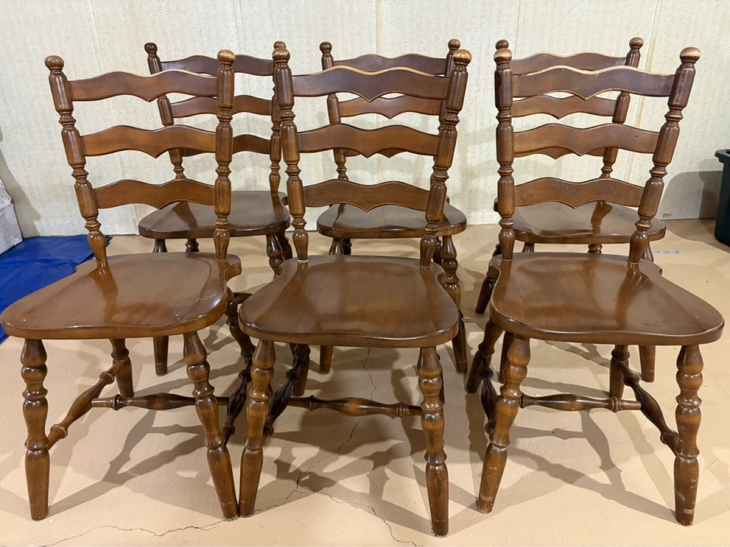 Set of 6 Wooden Dining Chairs - photo 2