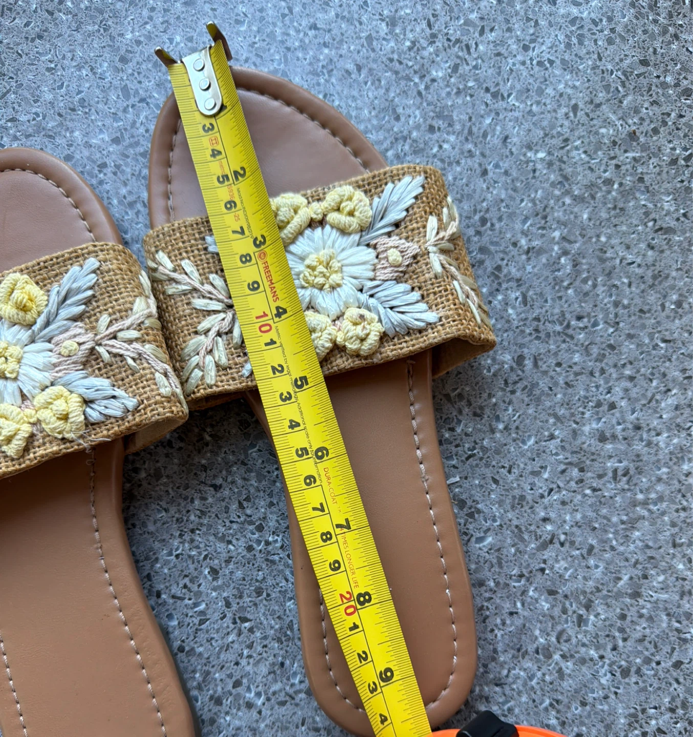 Embroidered Straw Slide Sandals - photo 3