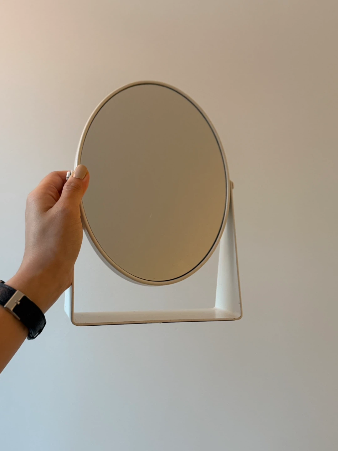 White Tabletop Vanity Mirror