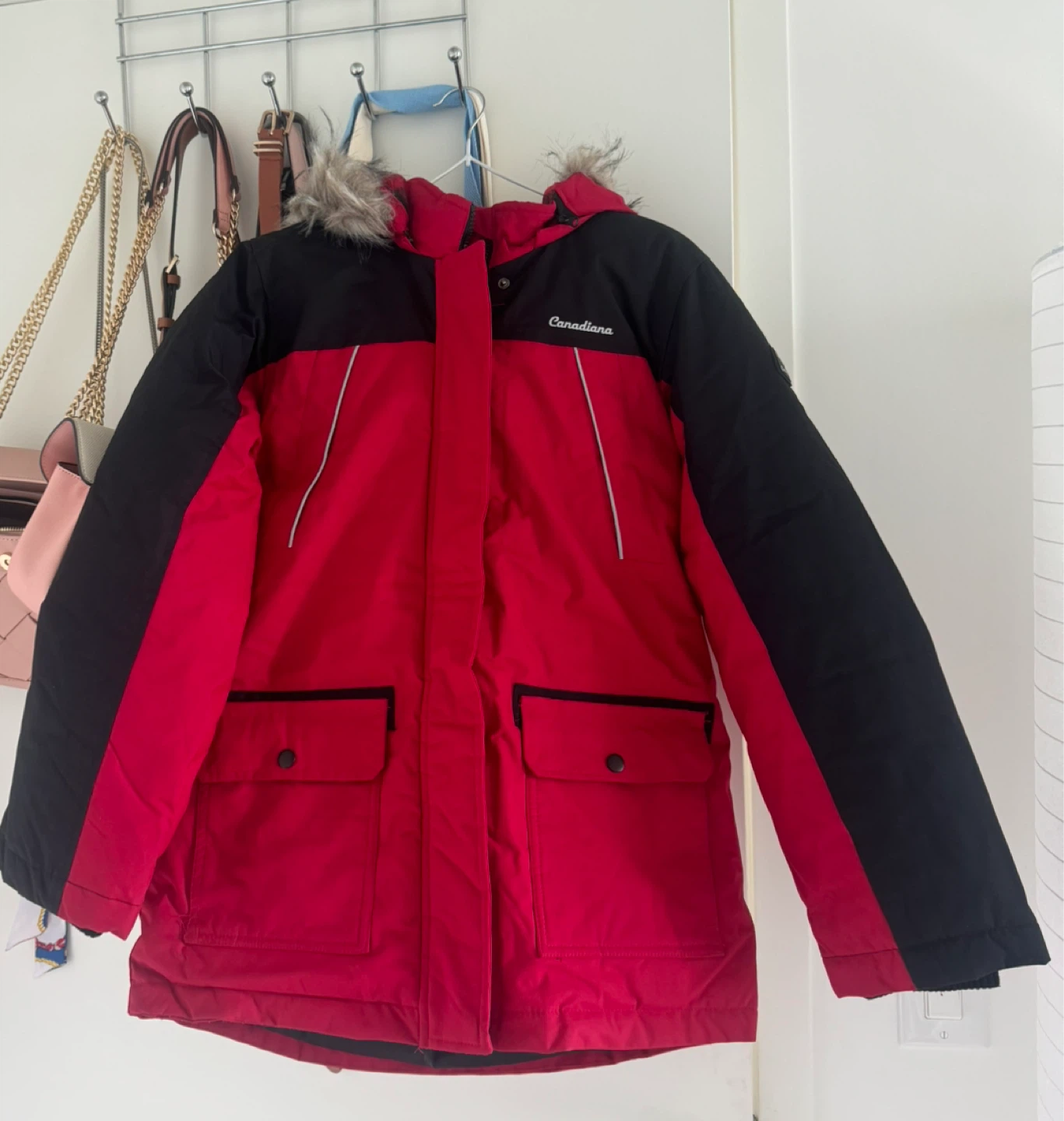 Canadiana Red and Black Winter Jacket