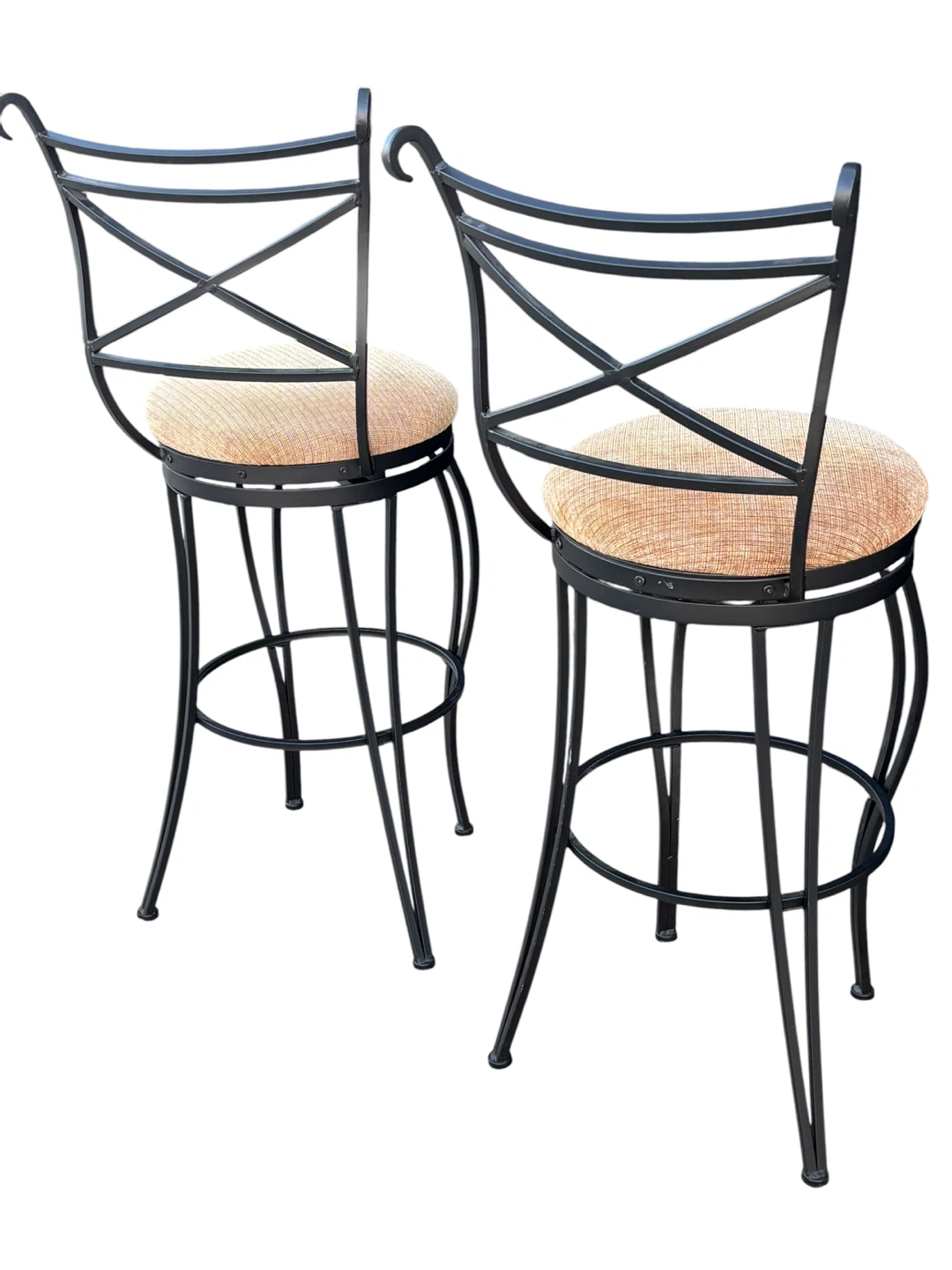 Pair of Swivel Bar Stools with Cushioned Seats - photo 4